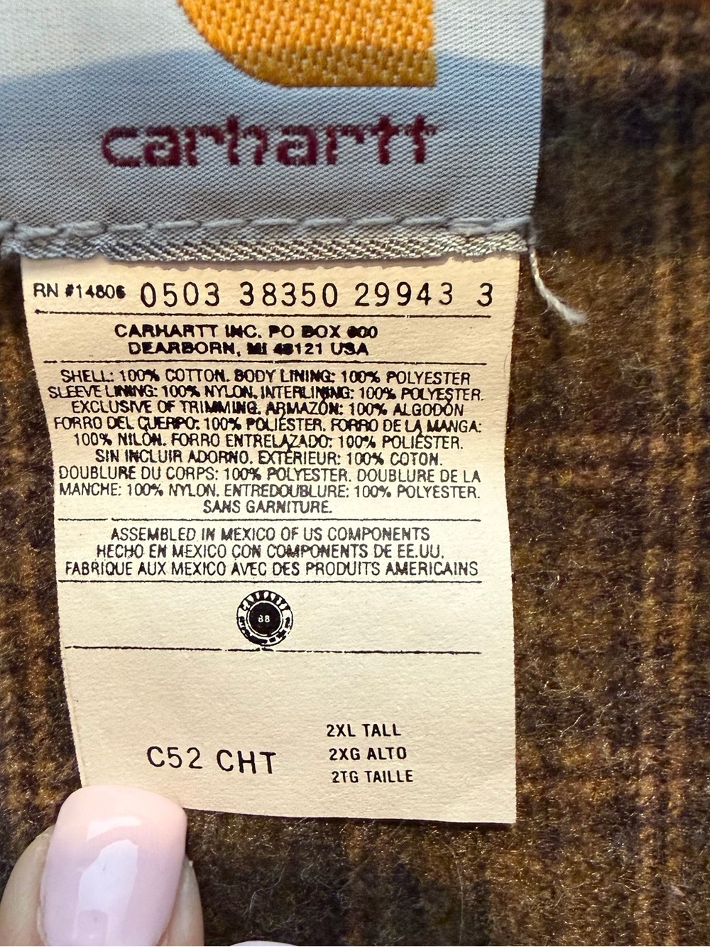 Vintage Carhartt Chore Jacket Men XXL Tall Rancher Coat Blanket Lined C52 CHT - Picture 6 of 10
